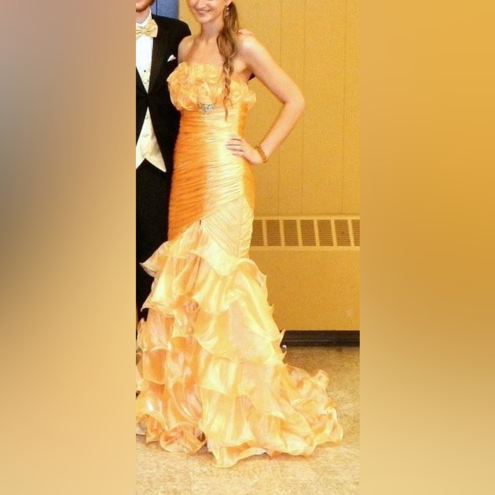 Ray Gardner design. Gold, Belle-like gown. One of a kind. Size 4/5.